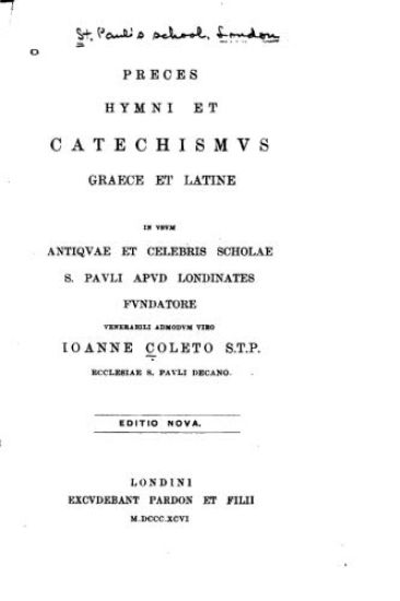 Preces Hymni Et Catechismus Graece Et Latine