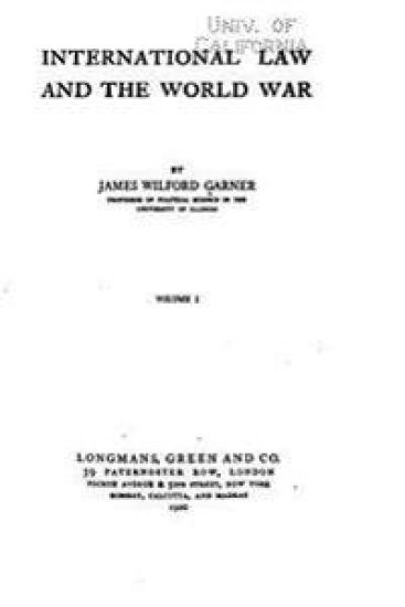 International law and the world war