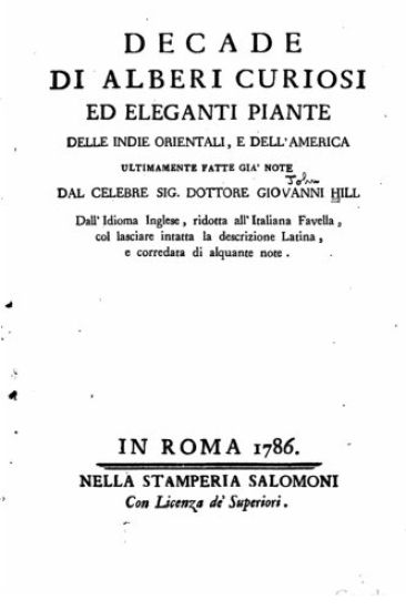 Decade di alberi curiosi ed eleganti piante delle Indie Orientali