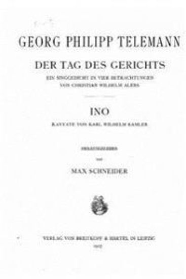 Der Tag Des Gerichts, Ein Singgedicht in Vier Betrachtungen