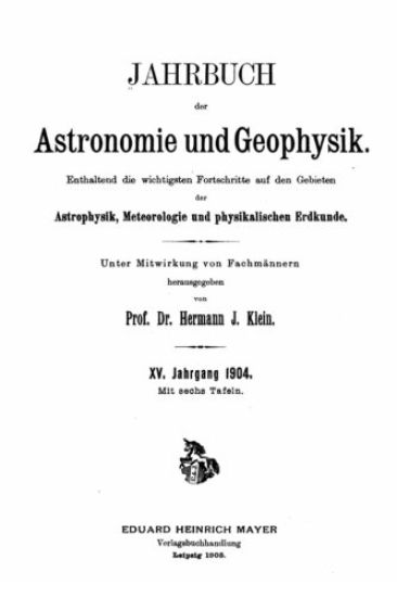 Jahrbuch der Astronomie und Geophysik