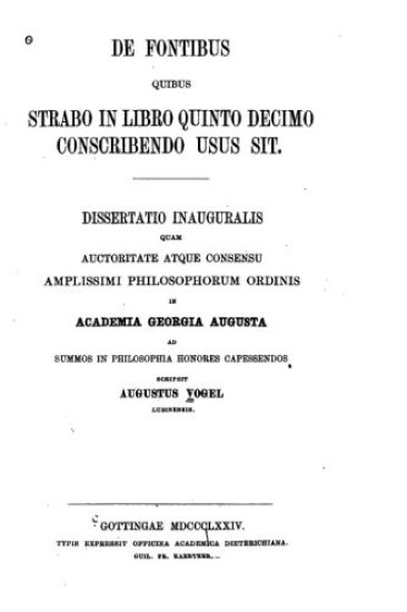 De fontibus quibus Strabo in libro quinto decimo conscribendo usus sit