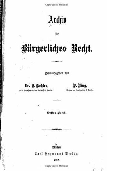 Archiv fur Burgerliches Recht