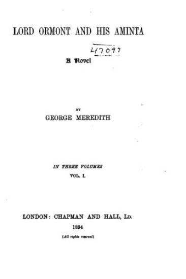 Lord Ormont and His Aminta, a Novel - Vol. I