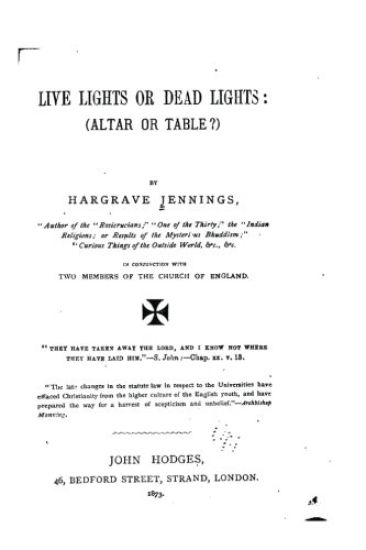 Live Lights or Dead Lights, Altar or Table