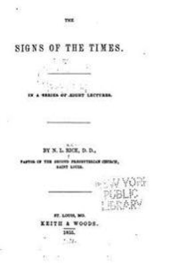 The Signs of the Times. In a Series of Eight Lectures