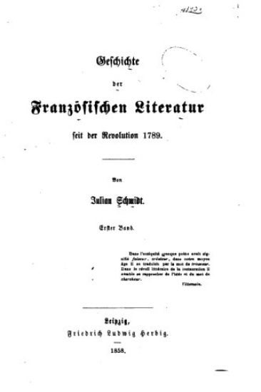 Geschichte der französischen Literatur seit der Revolution 1789