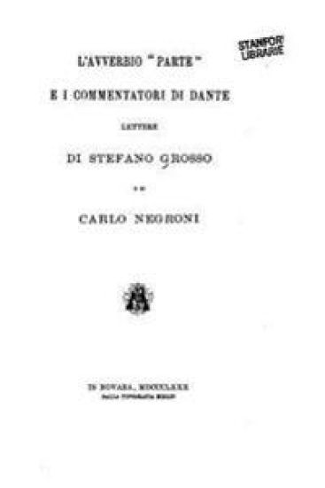 l'Avverbio Parte E I Commentatori di Dante