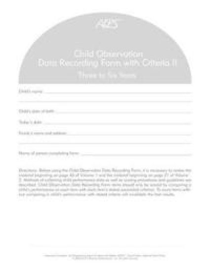 Assessment, Evaluation, and Programming System for Infants and Children (AEPS®)