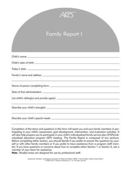 Assessment, Evaluation, and Programming System for Infants and Children (AEPS®)