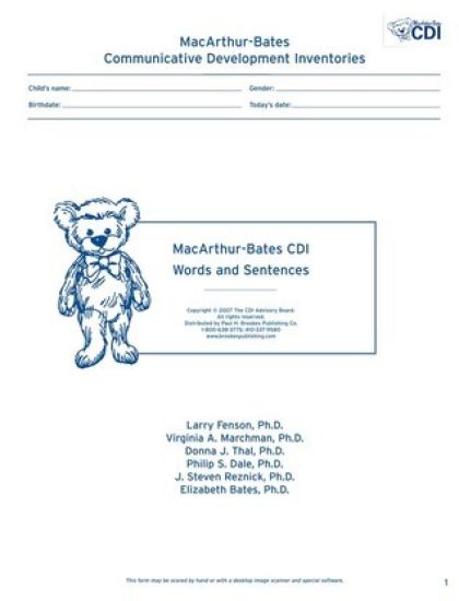 MacArthur Communicative Development Inventories (CDIs)