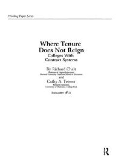 Where Tenure Does Not Reign – Richard Chait, kirjan kansikuva
