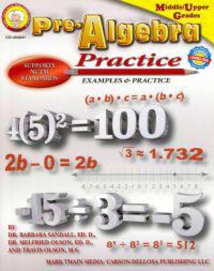 Pre-Algebra Practice Book, Grades 6 - 12