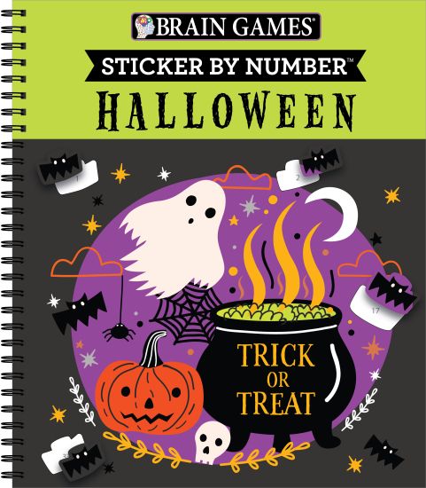 Brain Games - Sticker by Number: Halloween (Trick or Treat Cover): Volume 2 – Publications International Ltd, kirjan kansikuva