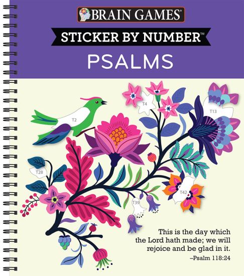 Brain Games - Sticker by Number: Psalms (28 Images to Sticker) – Publications International Ltd, kirjan kansikuva
