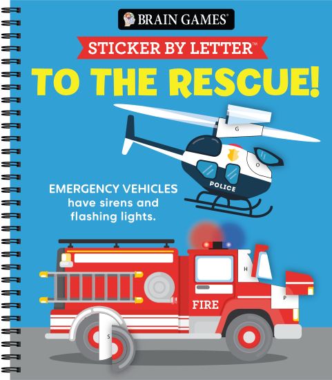 Brain Games - Sticker by Letter: To the Rescue – Publications International Ltd, kirjan kansikuva