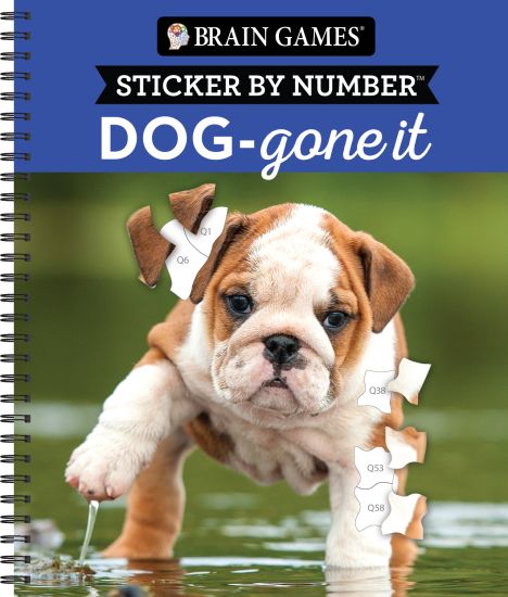 Brain Games - Sticker by Number: Dog-Gone It (28 Images to Sticker) – Publications International Ltd, kirjan kansikuva