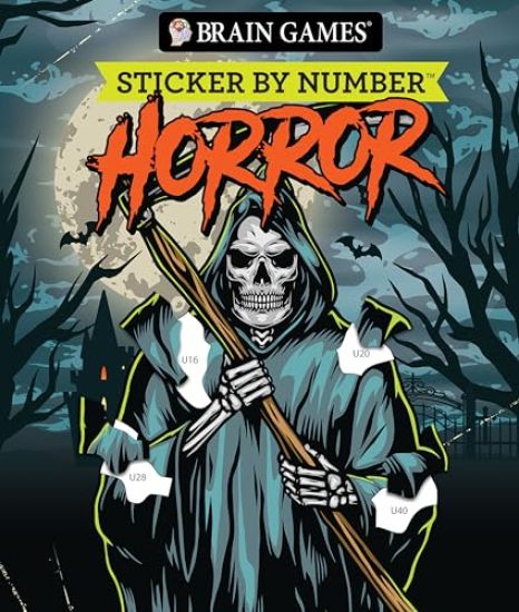 Brain Games - Sticker by Number: Horror (28 Images to Sticker)