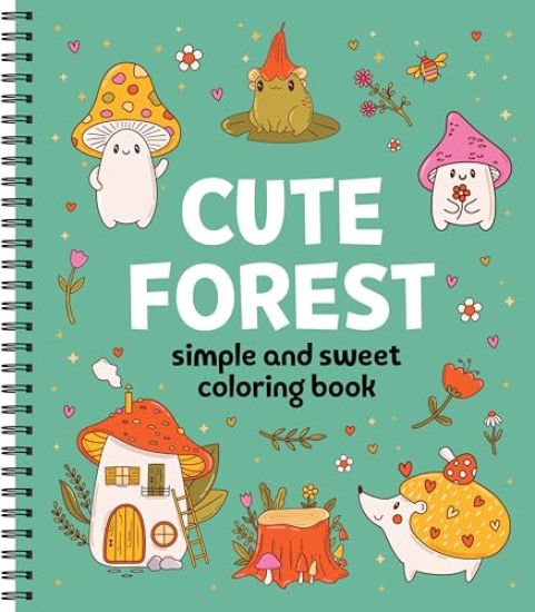 Simple and Sweet Coloring Book: Cute Forest – New Seasons, kirjan kansikuva