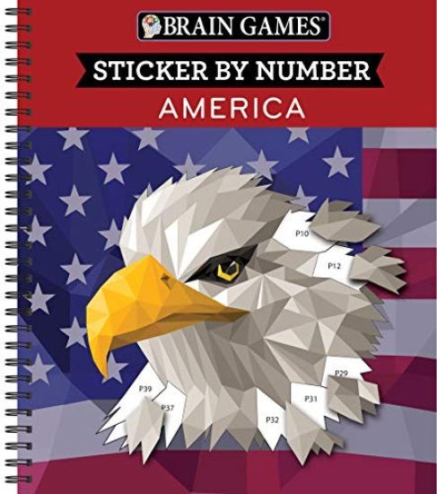 Brain Games - Sticker by Number: America (28 Images to Sticker) – Publications International Ltd, kirjan kansikuva