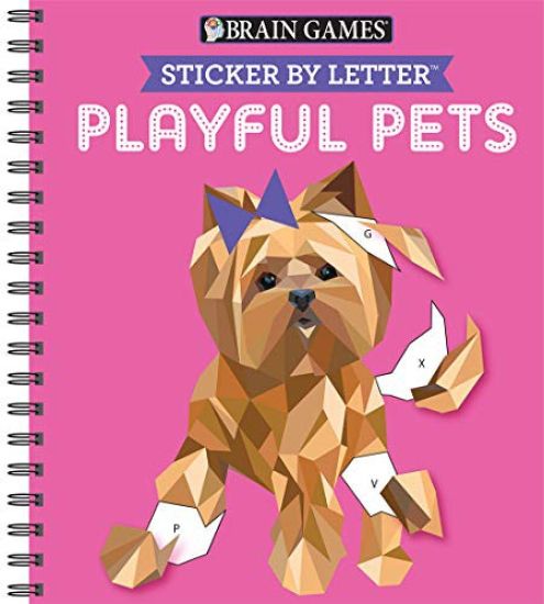 Brain Games - Sticker by Letter: Playful Pets (Sticker Puzzles - Kids Activity Book) – Publications International Ltd, kirjan kansikuva