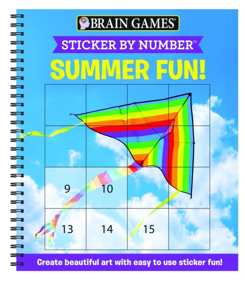Brain Games - Sticker by Number: Summer Fun! (Easy - Square Stickers): Create Beautiful Art with Easy to Use Sticker Fun!