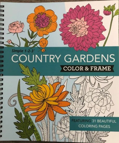 Color & Frame - Country Gardens (Adult Coloring Book)