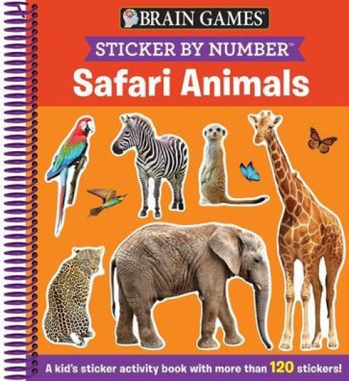 Brain Games - Sticker by Number: Safari Animals (for Kids Ages 3-6): A Kid's Sticker Activity Book with More Than 150 Stickers! [With Sticker(s)]