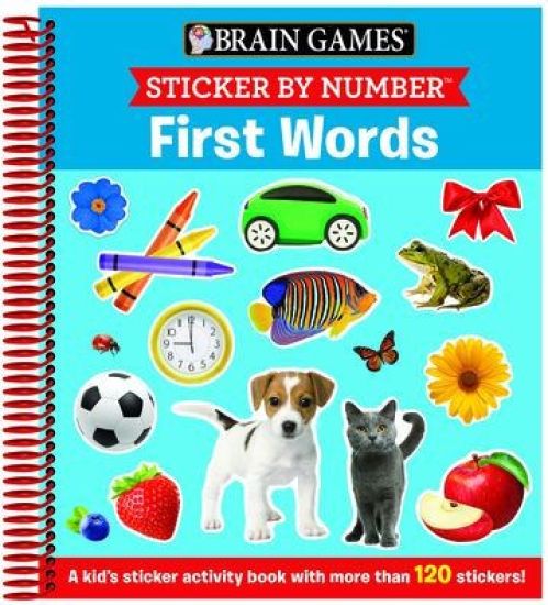 Brain Games - Sticker by Number: First Words (for Kids Ages 3-6): A Kid's Sticker Activity Book with More Than 150 Stickers!