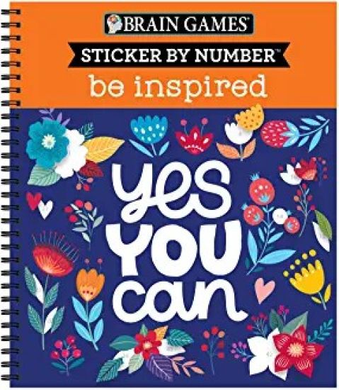 Brain Games - Sticker by Number: Be Inspired - 2 Books in 1 (20 Images to Sticker)