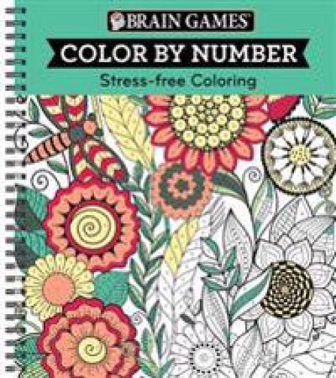 Brain Games - Color by Number: Stress-Free Coloring (Green) – Publications International Ltd, kirjan kansikuva