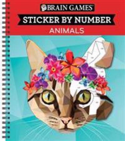 Brain Games - Sticker by Number: Animals (28 Images to Sticker) – Publications International Ltd, kirjan kansikuva