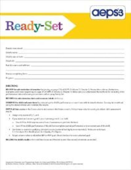 Assessment, Evaluation, and Programming System for Infants and Children (AEPS®-3)