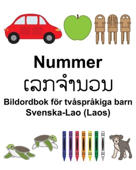 Svenska-Lao (Laos) Nummer/ເລກຈໍານວນ Bildordbok för tvåspråkiga barn