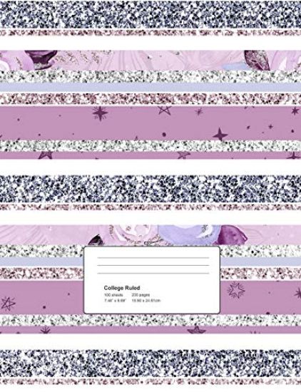 Fantasy Unicorns: College Ruled Notebook- 1 Subject Composition Notebook College Ruled 200 Pages- Cute College Ruled Notebook For Teens