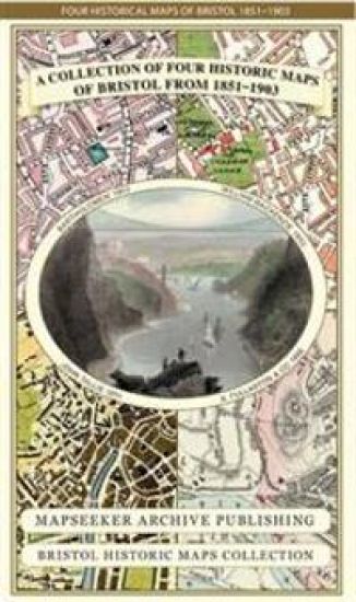 Bristol 1851-1903 - Fold up Map that consists of Four Detailed Street Plans, Bristol 1851 by John Tallis, 1866 by A Fullarton, 1893 by William MacKenzie and 1903 by Bartholomew.