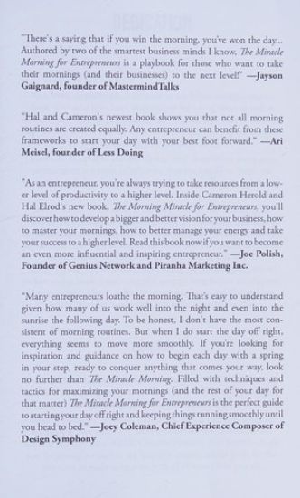 The Miracle Morning for Entrepreneurs: Elevate Your Self to Elevate Your Business