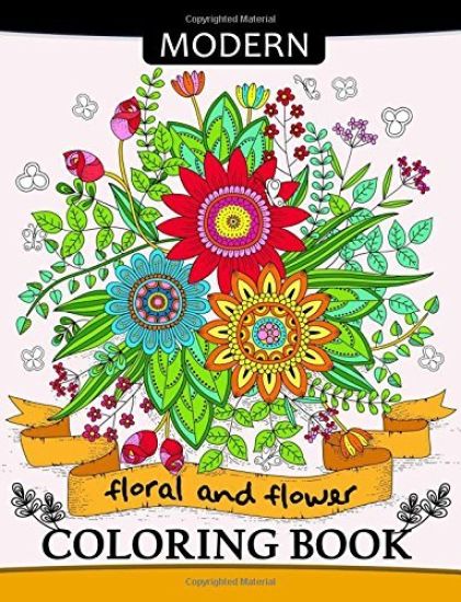 Modern Floral and Flower Coloring Book: Premium Coloring Books for Adults