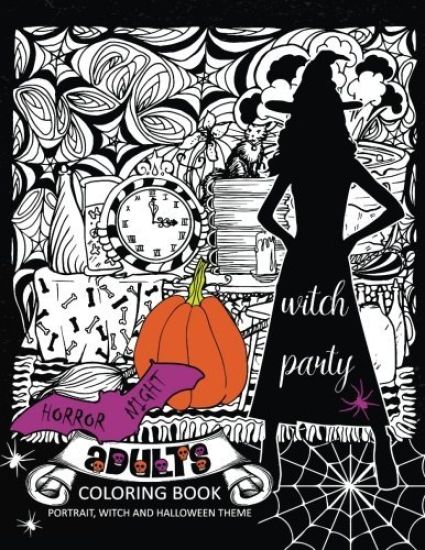 Horror Night Adults coloring book: Skull and Witch Design for Relaxation