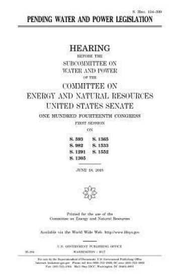 Pending water and power legislation