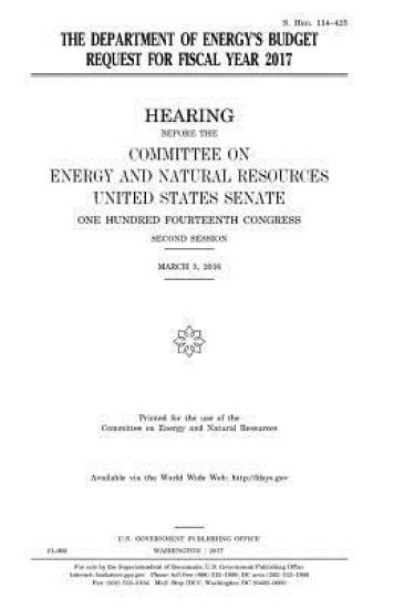 The Department of Energy's budget request for fiscal year 2017