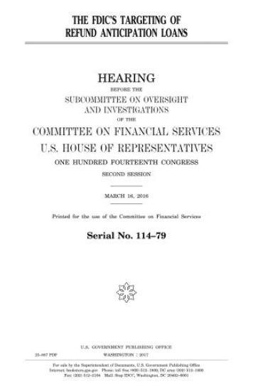 The FDIC's targeting of refund anticipation loans