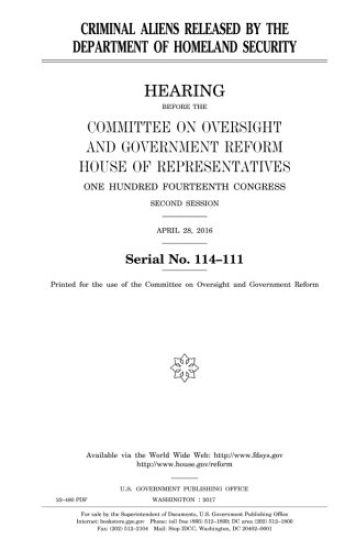 Criminal aliens released by the Department of Homeland Security