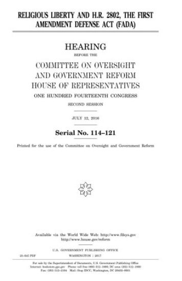 Religious liberty and H.R. 2802, the First Amendment Defense Act (FADA)