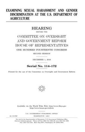 Examining sexual harassment and gender discrimination at the U.S. Department of Agriculture