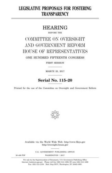 Legislative proposals for fostering transparency