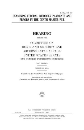 Examining federal improper payments and errors in the death master file