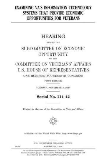 Examining VA's information technology systems that provide economic opportunities for veterans