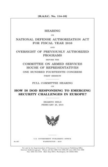 Hearing on National Defense Authorization Act for Fiscal Year 2016 and oversight of previously authorized programs before the Committee on Armed Servi