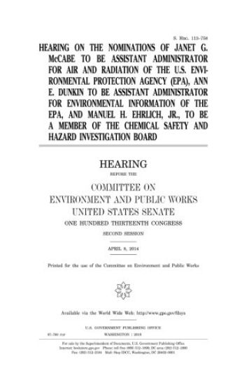 Hearing on the nominations of Janet G. McCabe to be Assistant Administrator for Air and Radiation of the U.S. Environmental Protection Agency (EPA), A